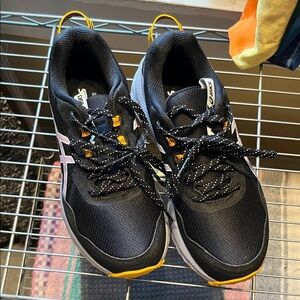 ASICS Black Sneakers with Yellow Highlights